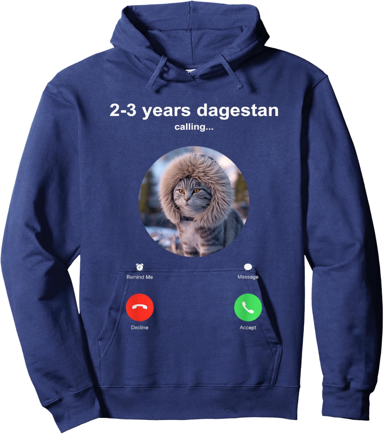 Send Him 2-3 Years Dagestan Funny MMA Wrestling Cat Hoodie - Hoodie | Navy