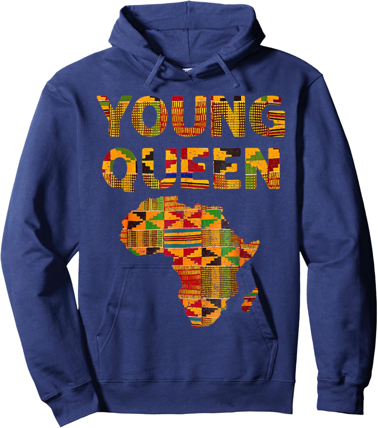 Cool Kente Cloth Art Kids Girls African Print African Queen Hoodie - Hoodie | Navy