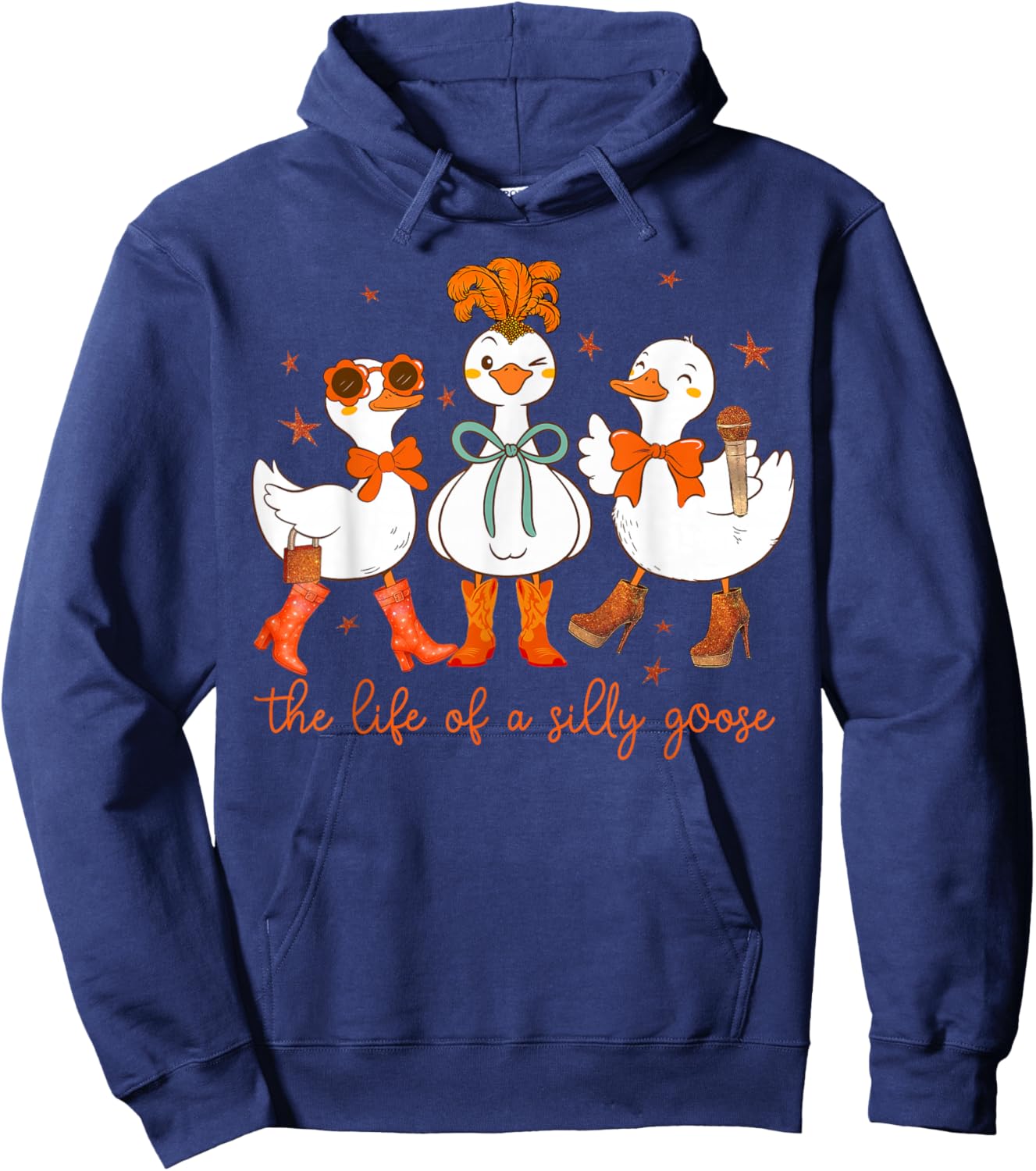 Funny The Life of a Silly Goose Retro Goose Meme Show Girl Hoodie - Hoodie | Navy