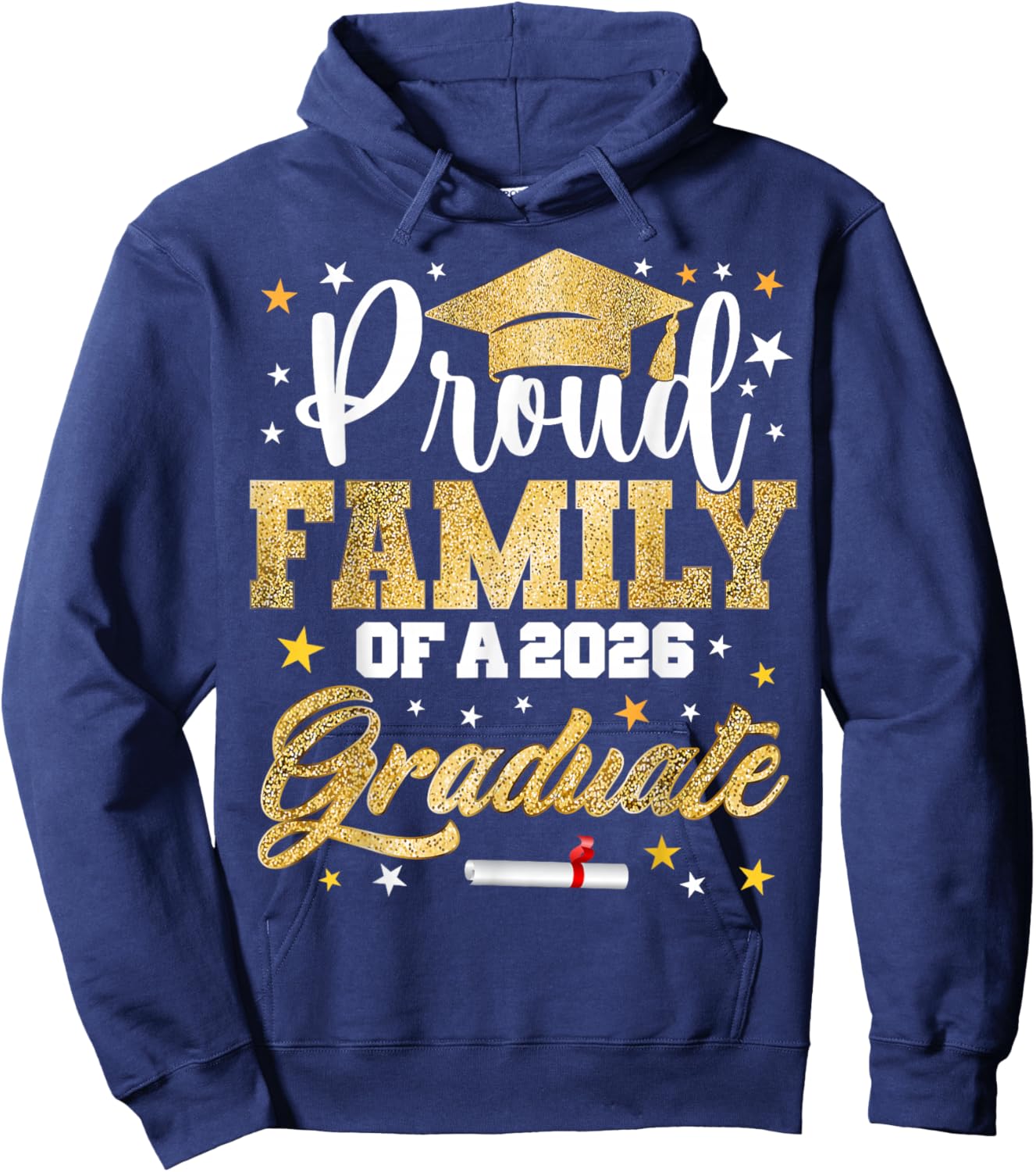 Proud Family of 2026 Graduate Awesome Family College Hoodie - Hoodie | Navy