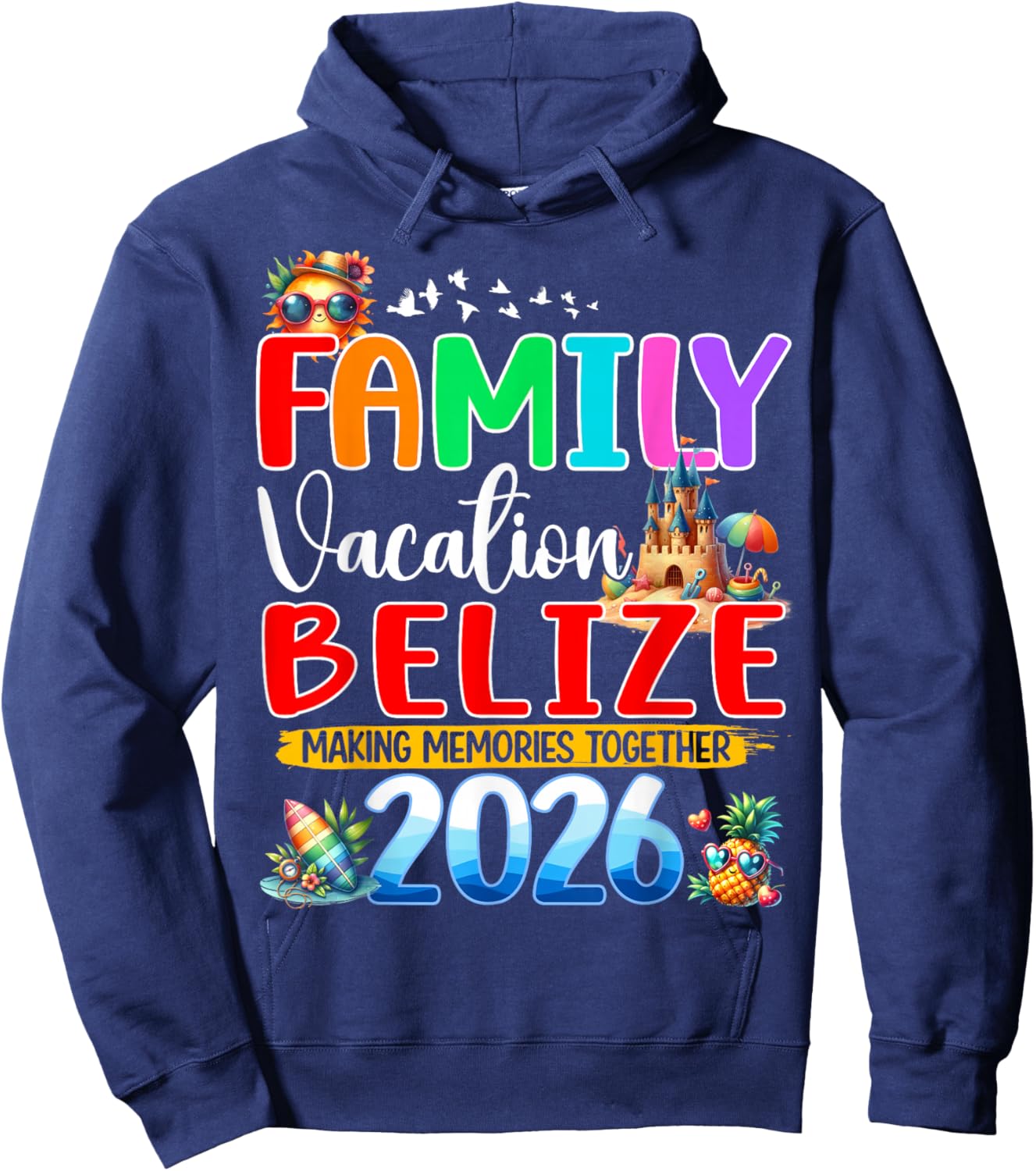 Family Vacation Belize 2026 Holiday Summer Matching Group Hoodie - Hoodie | Navy
