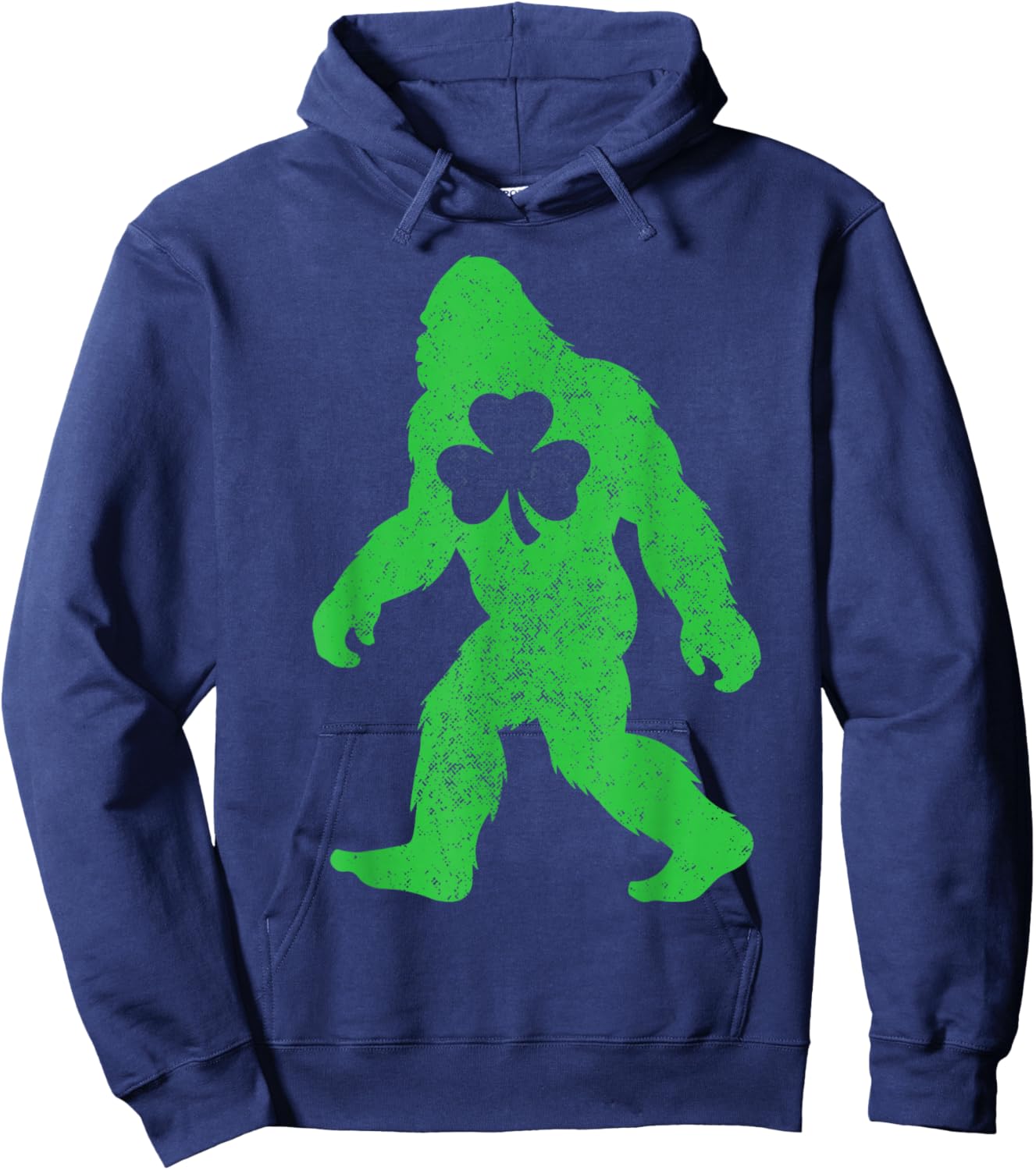 St Patricks Day Bigfoot Sasquatch Shamrock Men Women Kids Hoodie - Hoodie | Navy