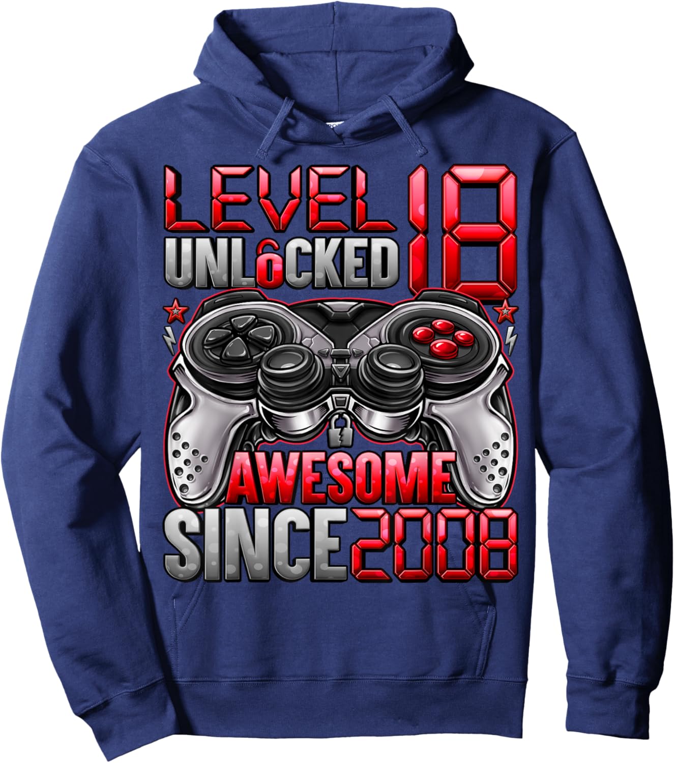 Level 18 Unlocked 18 Year Old Gifts Boys 18th Birthday Boy Hoodie - Hoodie | Navy