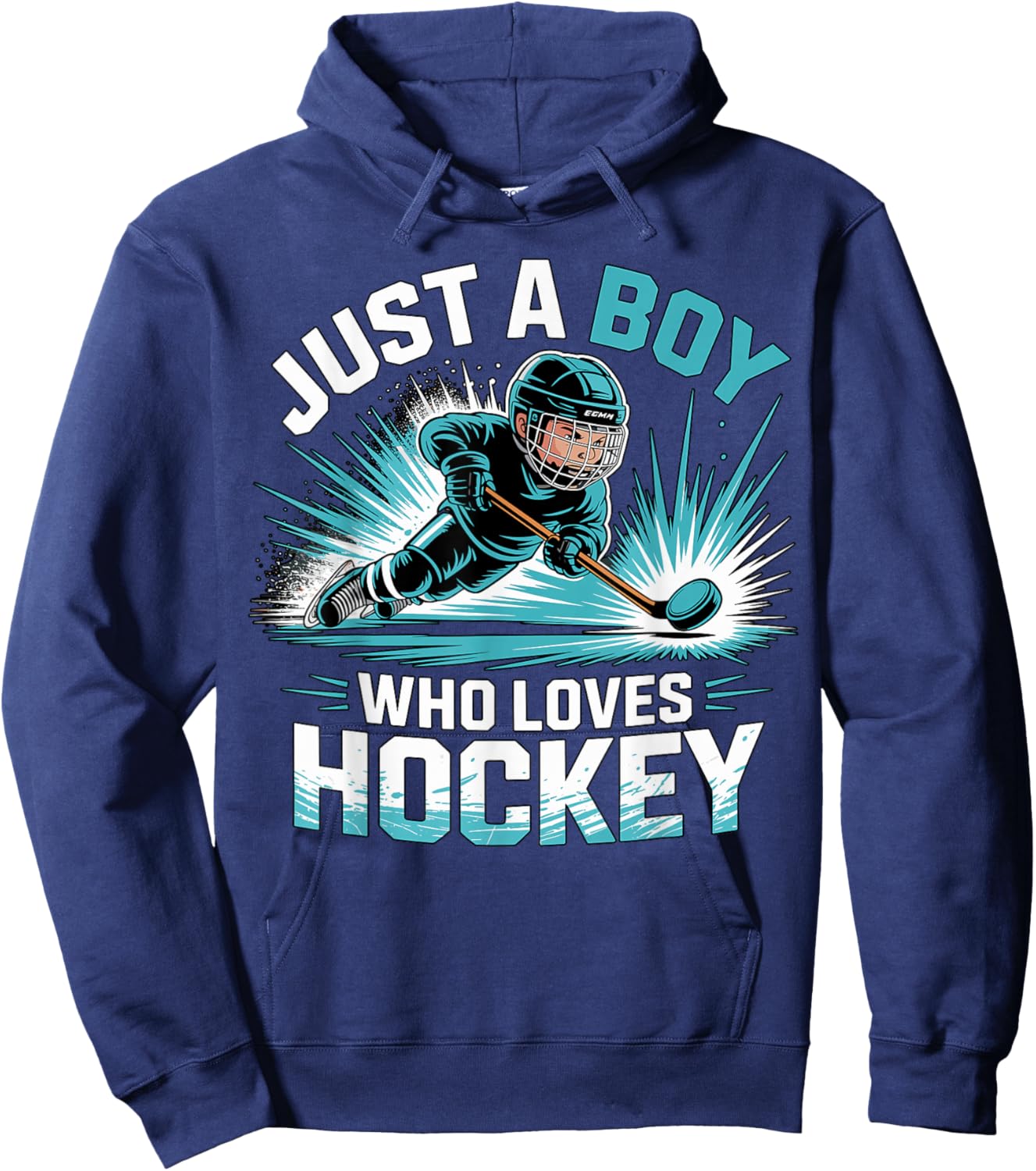 Just A Boy Who Loves Hockey Hoodie - Hoodie | Navy