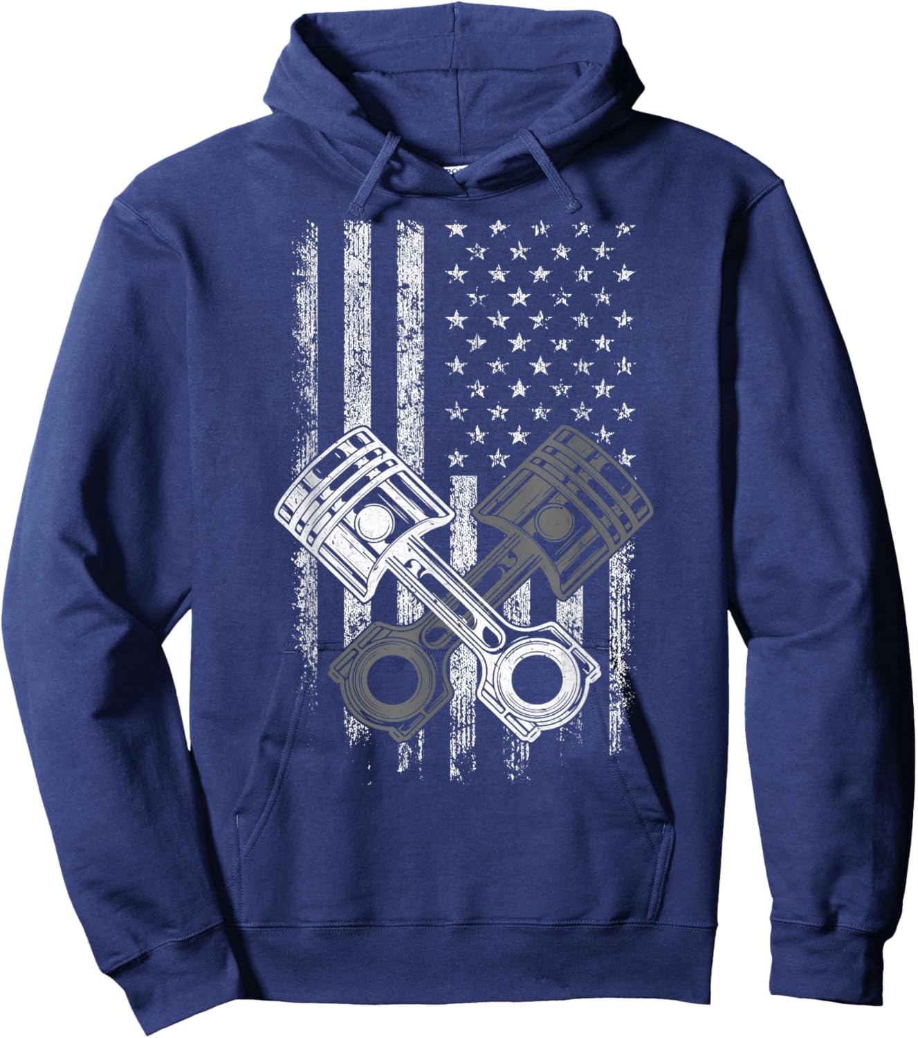 Mechanic Garage American Flag Auto Car Mechanic Hoodie - Hoodie | Navy