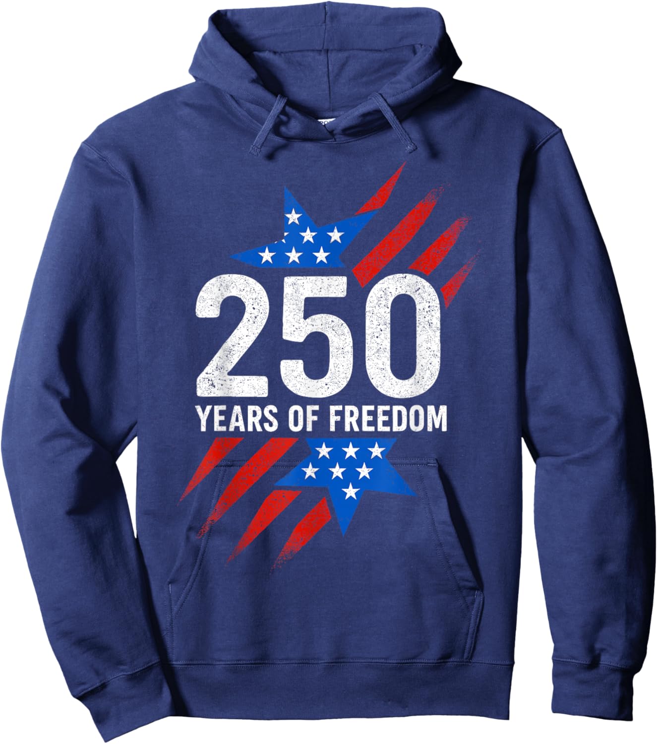 250 Years of Freedom American Flag 250th Birthday Hoodie - Hoodie | Navy