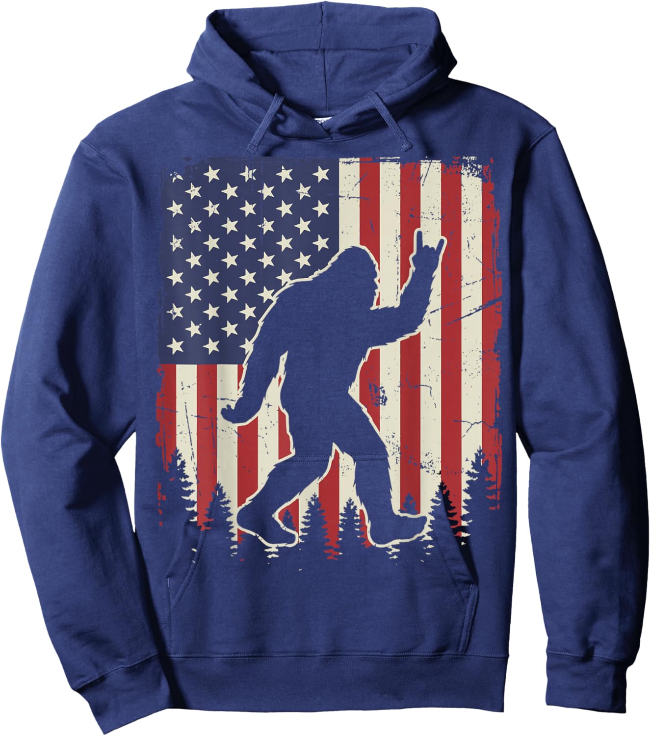 Bigfoot USA Flag Hoodie - Hoodie | Navy