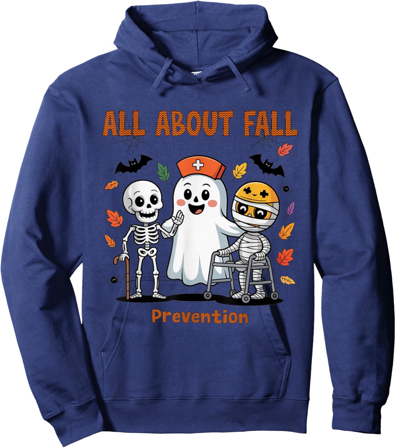 Nurse All About Fall Prevention Halloween Physical Therapy Hoodie - Hoodie | Navy