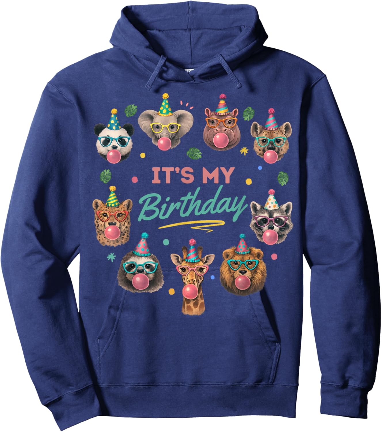 Wild Jungle Animal Birthday Safari Hoodie - Hoodie | Navy