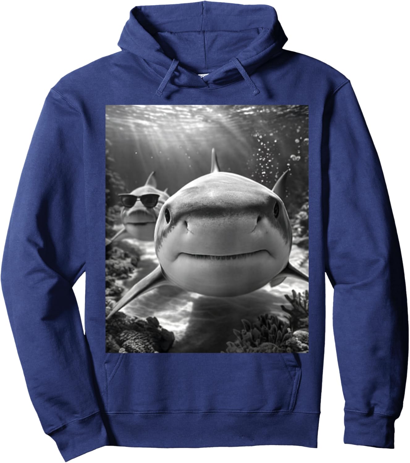 Cool Shark Animal Selfie Hoodie - Hoodie | Navy