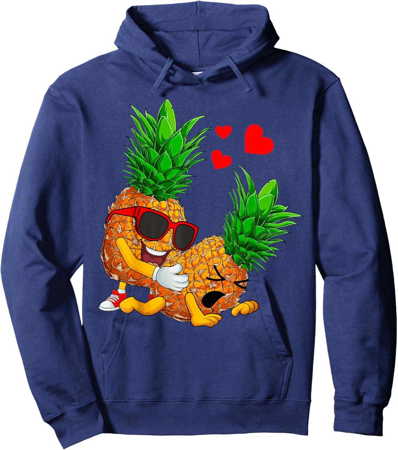 Swinging Pineapples Couple Swingers Valentines Men Women Hoodie - Hoodie | Navy
