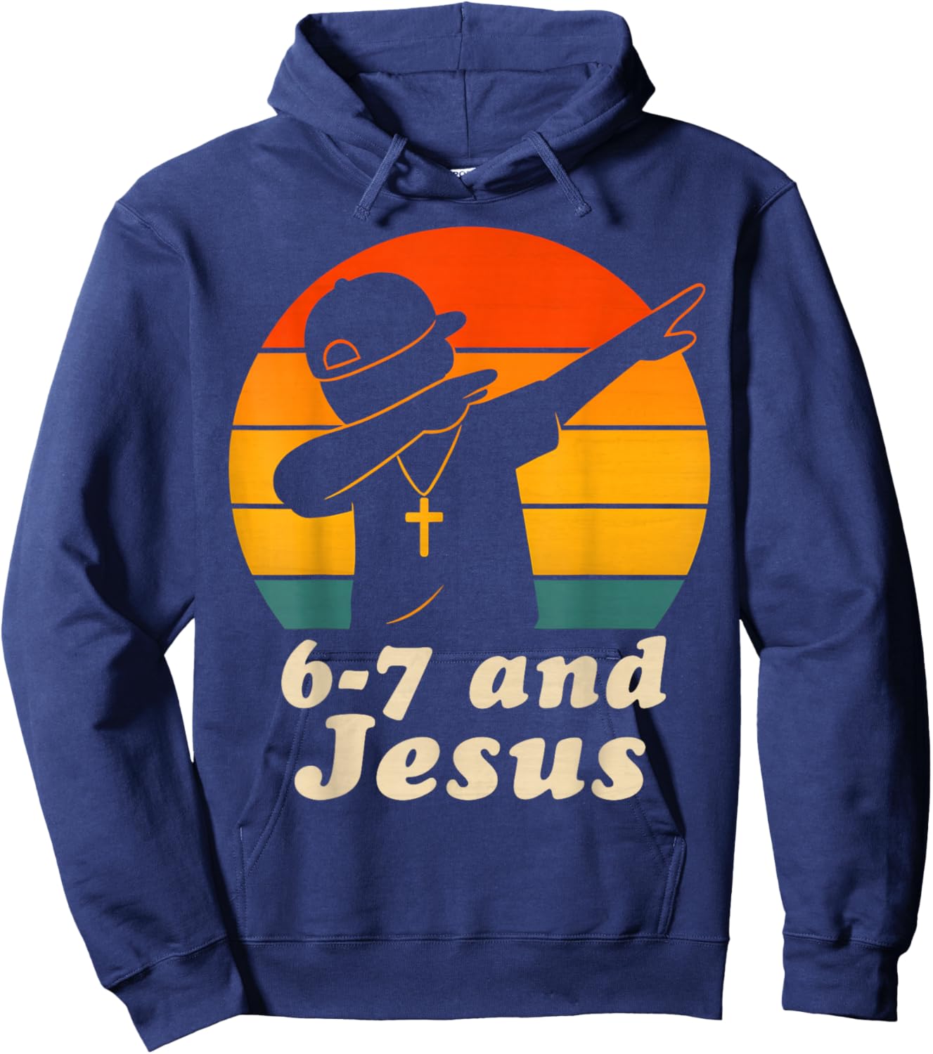 Christian 6 7 School Dabing Boy 67 Meme Funny Six Seven Kids Hoodie - Hoodie | Navy