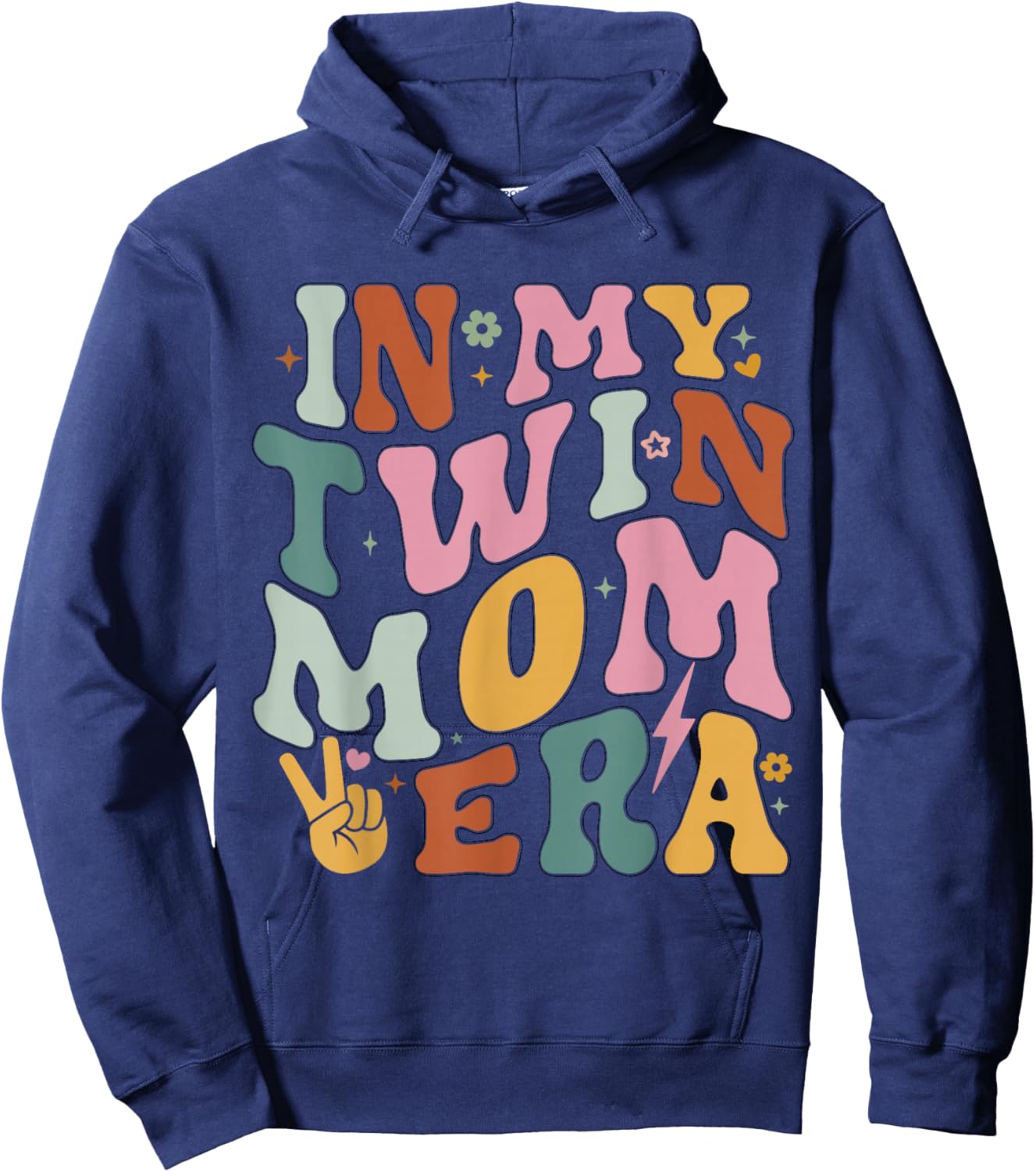 in My Twin Mom Era Funny Mama Pregnancy Announcement Hoodie - Hoodie | Navy