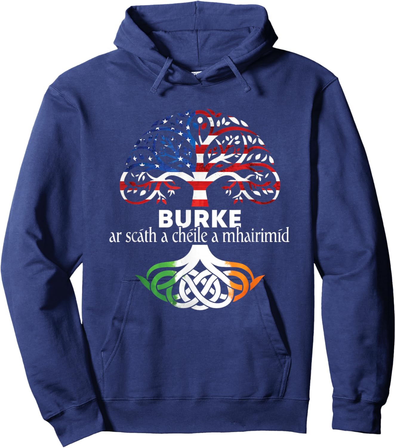 Burke Irish Family Name Celtic Irish Roots Hoodie - Hoodie | Navy