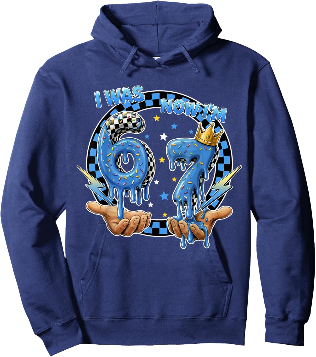 I was 6 Now Im 7 Years Old 7th Birthday 6 7 Birthday Boys Hoodie - Hoodie | Navy