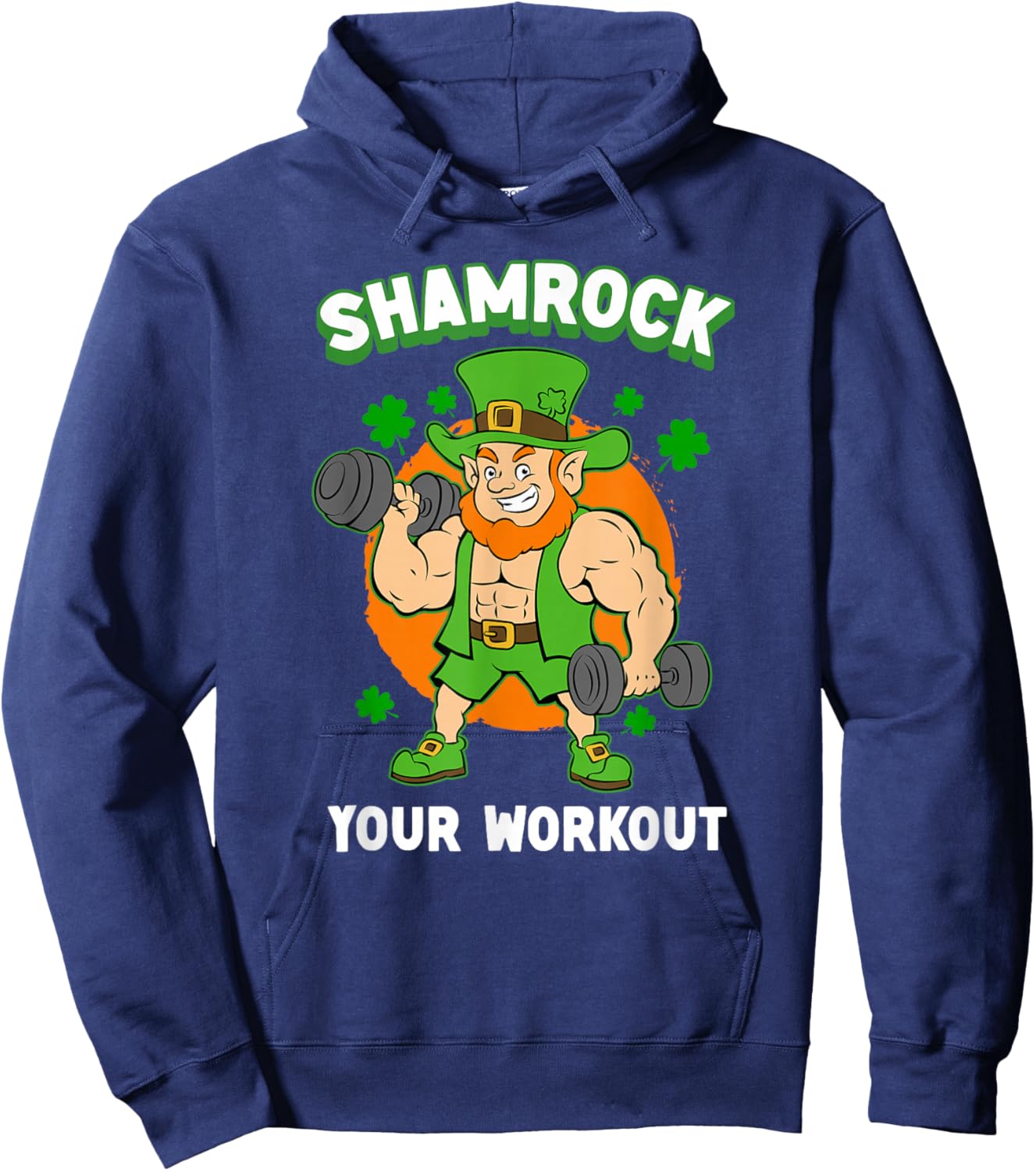 Shamrock Your Workout St. Patrick's Day Gym Lifting Weights Hoodie - Hoodie | Navy