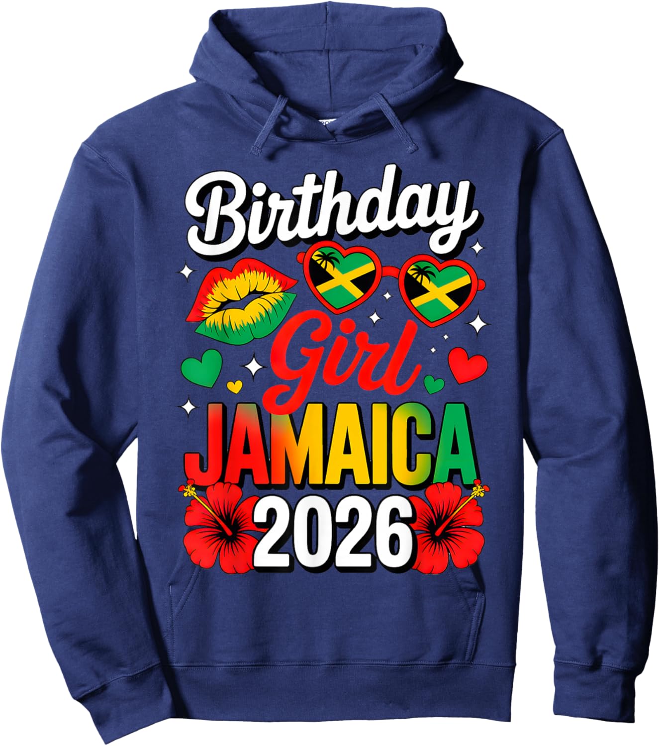 Birthday Crew Jamaica 2026 Family Reunion & Girls Trip Hoodie - Hoodie | Navy
