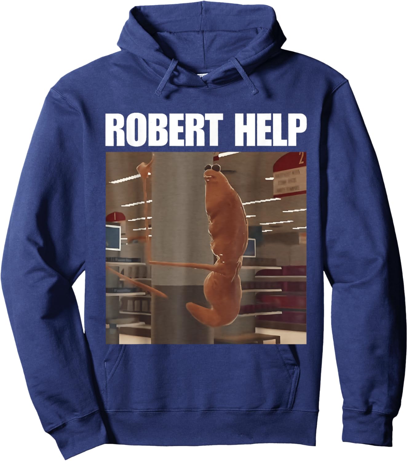 Robert Help Funny Marcus The Worm Meme Hoodie - Hoodie | Navy