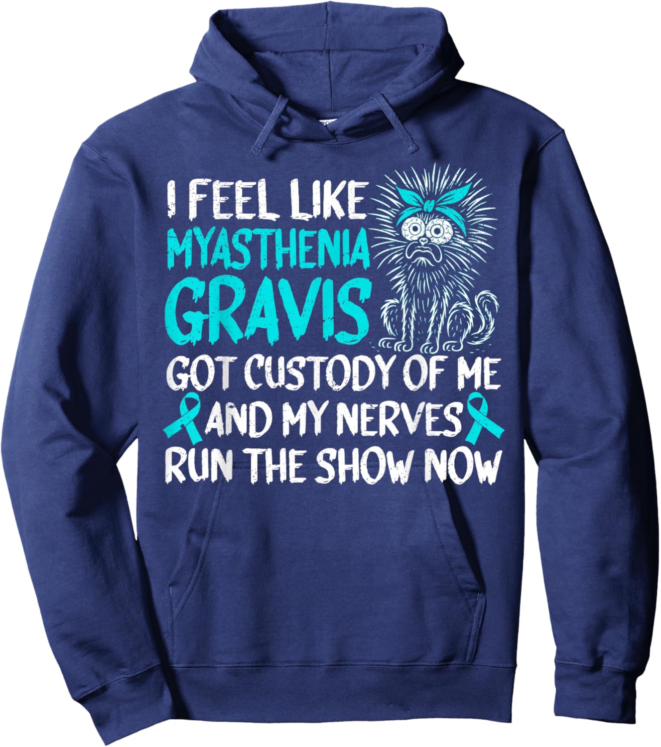 Funny Myasthenia Gravis Warrior Hoodie - Hoodie | Navy