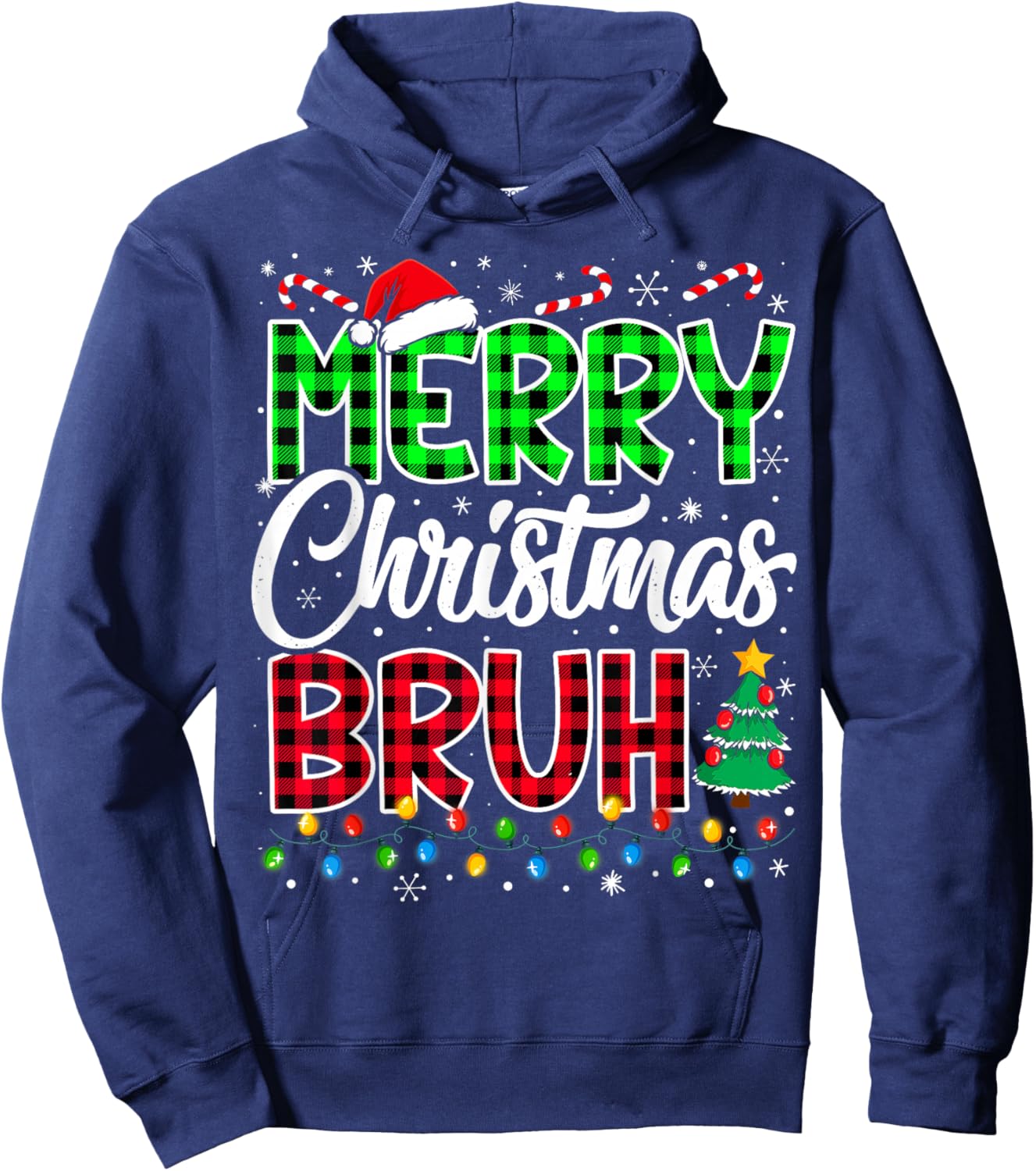 Bruh Christmas Kids Teens Boys Funny Christmas Humor Meme Hoodie - Hoodie | Navy