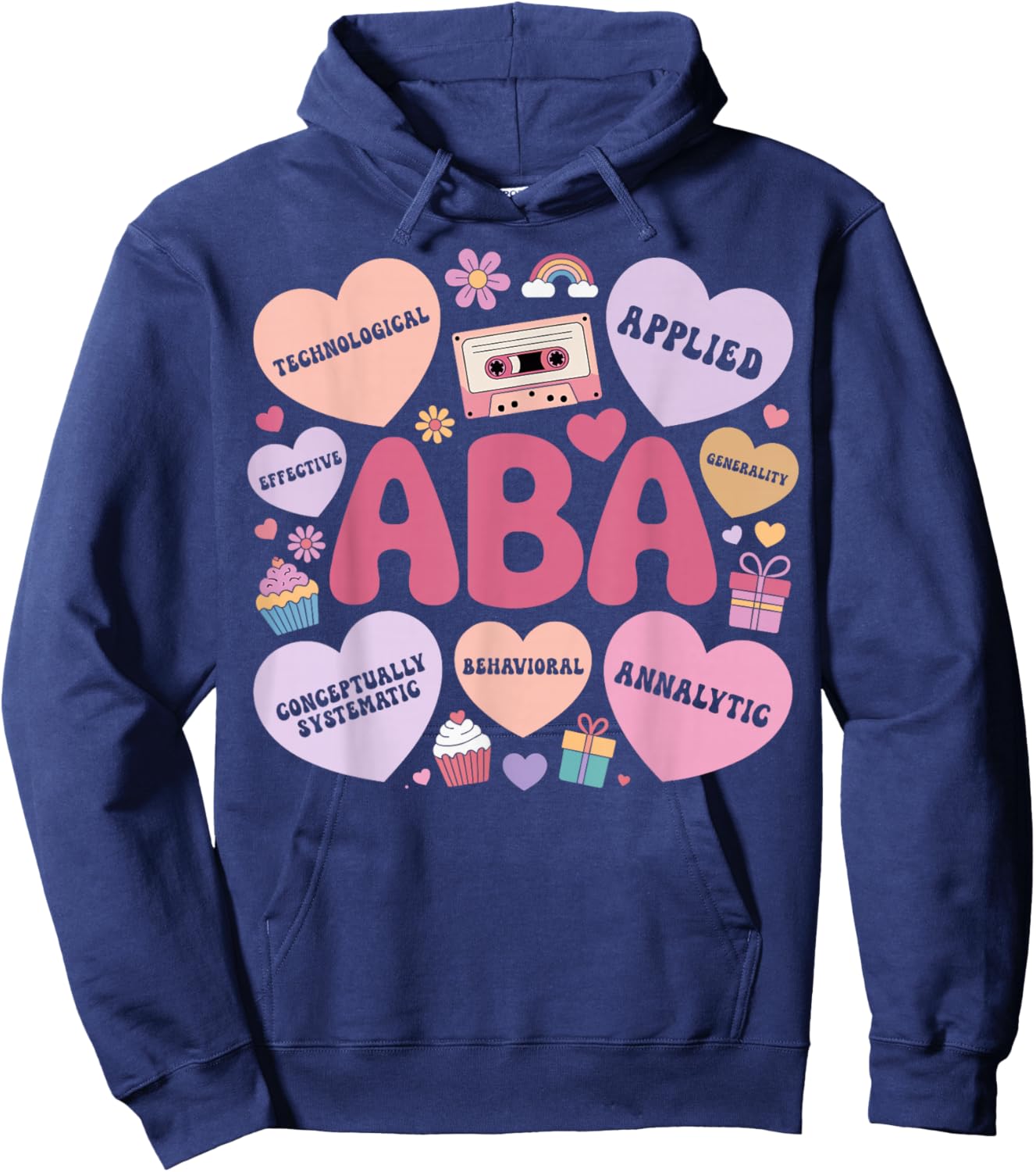 Behavioral Therapy ABA Therapist Valentine's Day Couple Hoodie - Hoodie | Navy