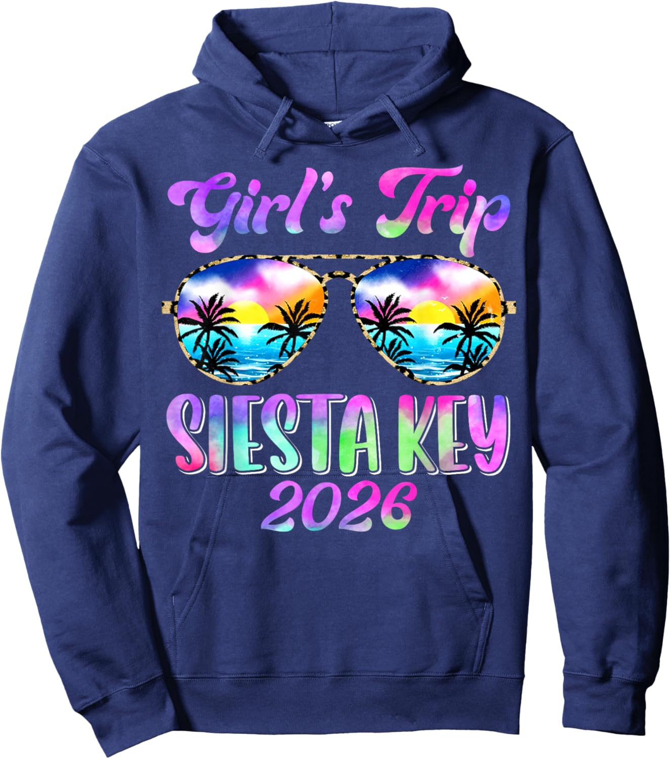 Girl’s Trip Siesta Key 2026 Summer Beach Weekend Vacation Hoodie - Hoodie | Navy