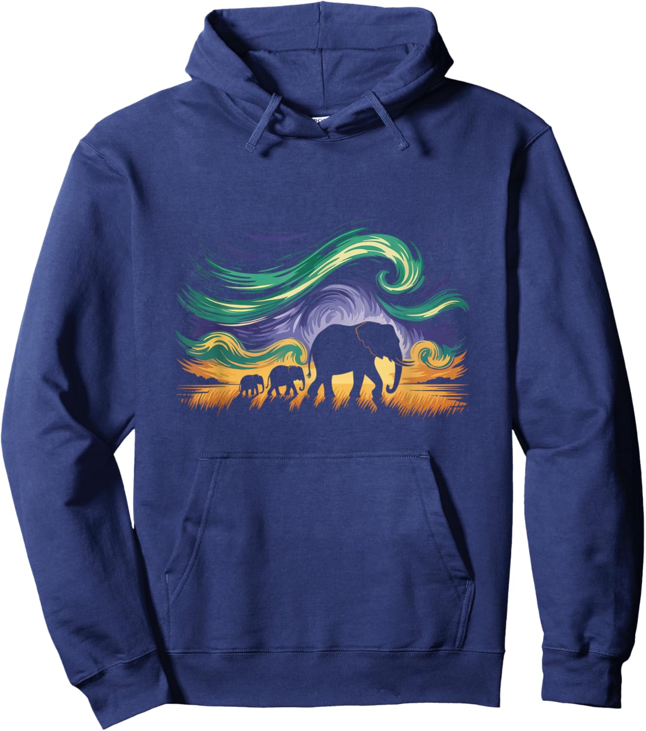 Charming Elephant Modern Art Illustration Hoodie - Hoodie | Navy