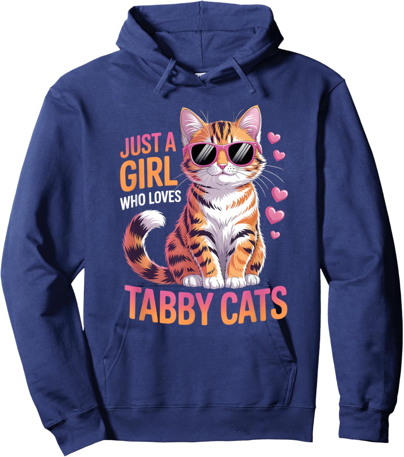 Girls Tabby Cat Hoodie - Hoodie | Navy