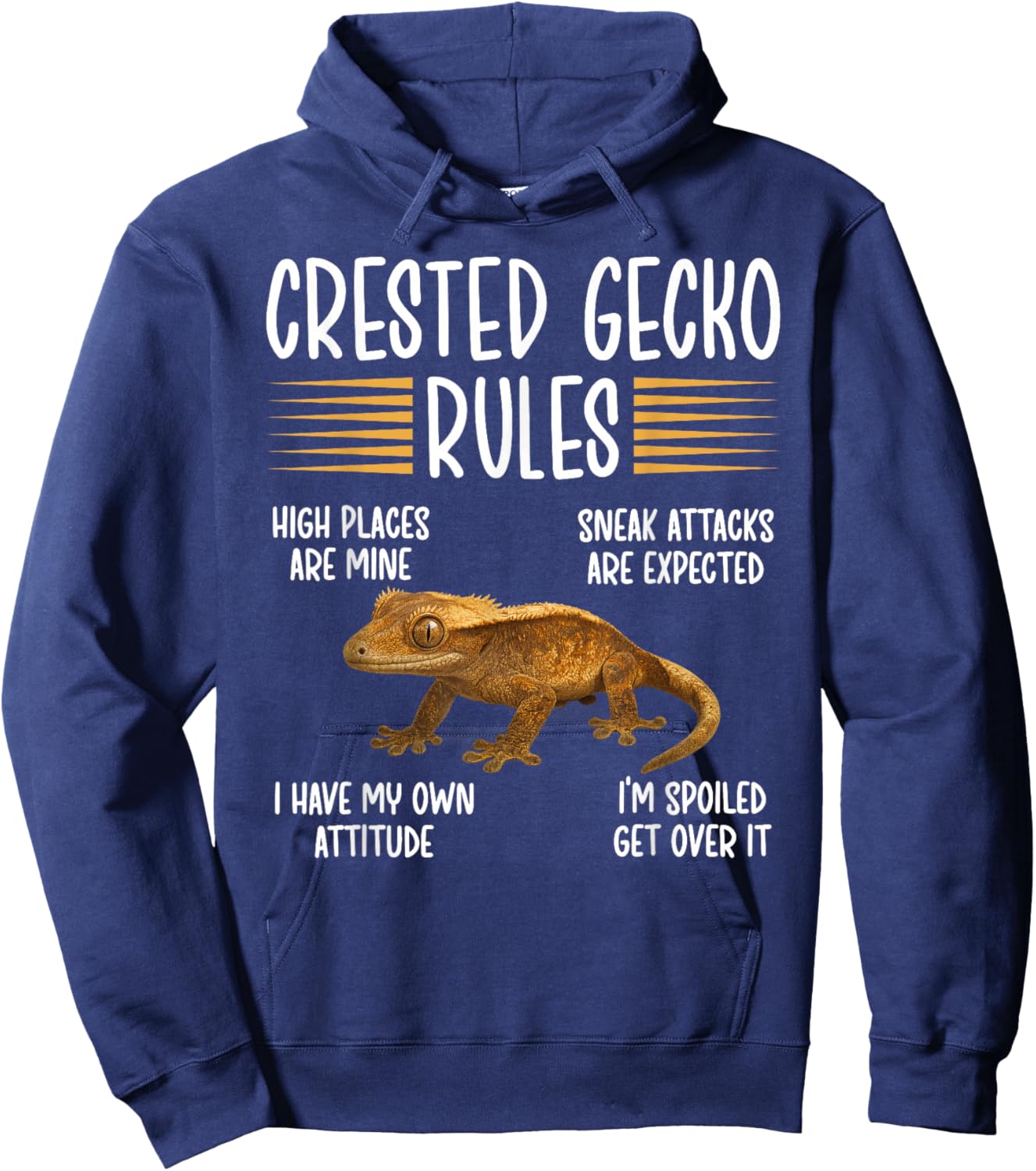 Crested Gecko Rules Crestie Owner Crested Gecko Lover Hoodie - Hoodie | Navy