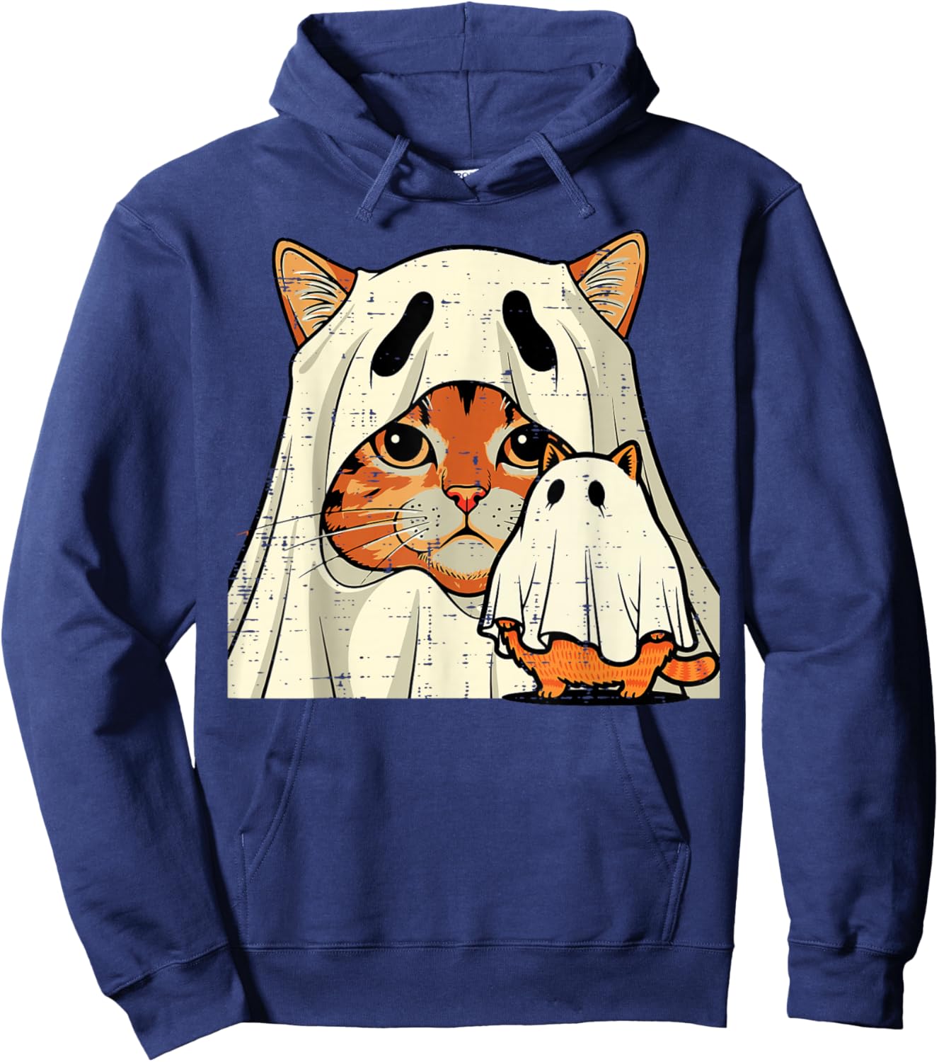 Halloween Ghost Cat Pictorial Funny Costume Women Men Kids Hoodie - Hoodie | Navy
