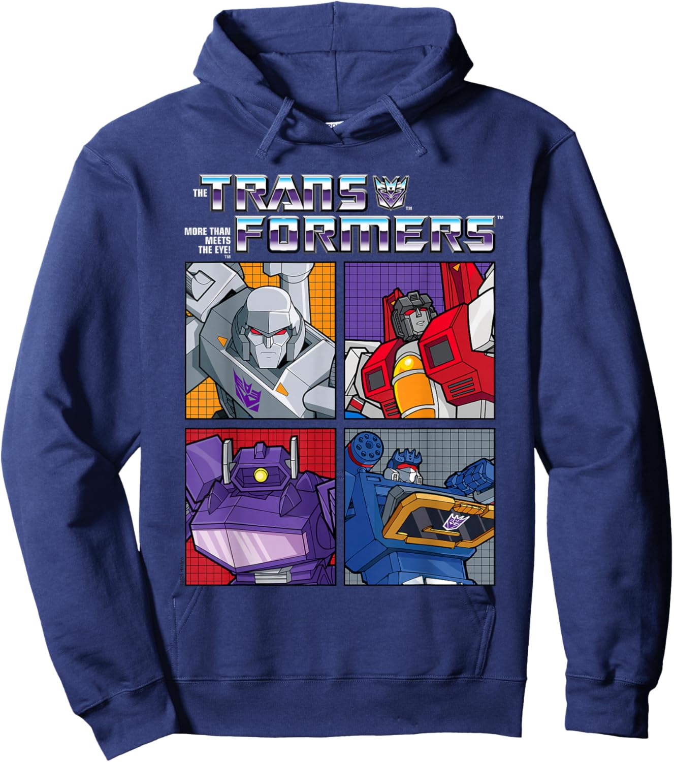 Transformers Retro Villainous Decepticon Grid Hoodie - Hoodie | Navy