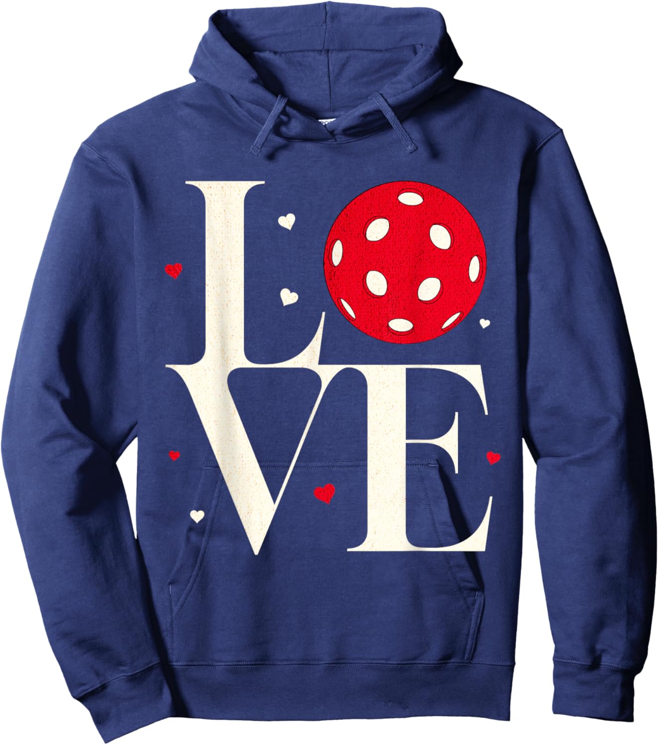 Love Pickleball Valentines Day Cute Red Heart Hoodie - Hoodie | Navy
