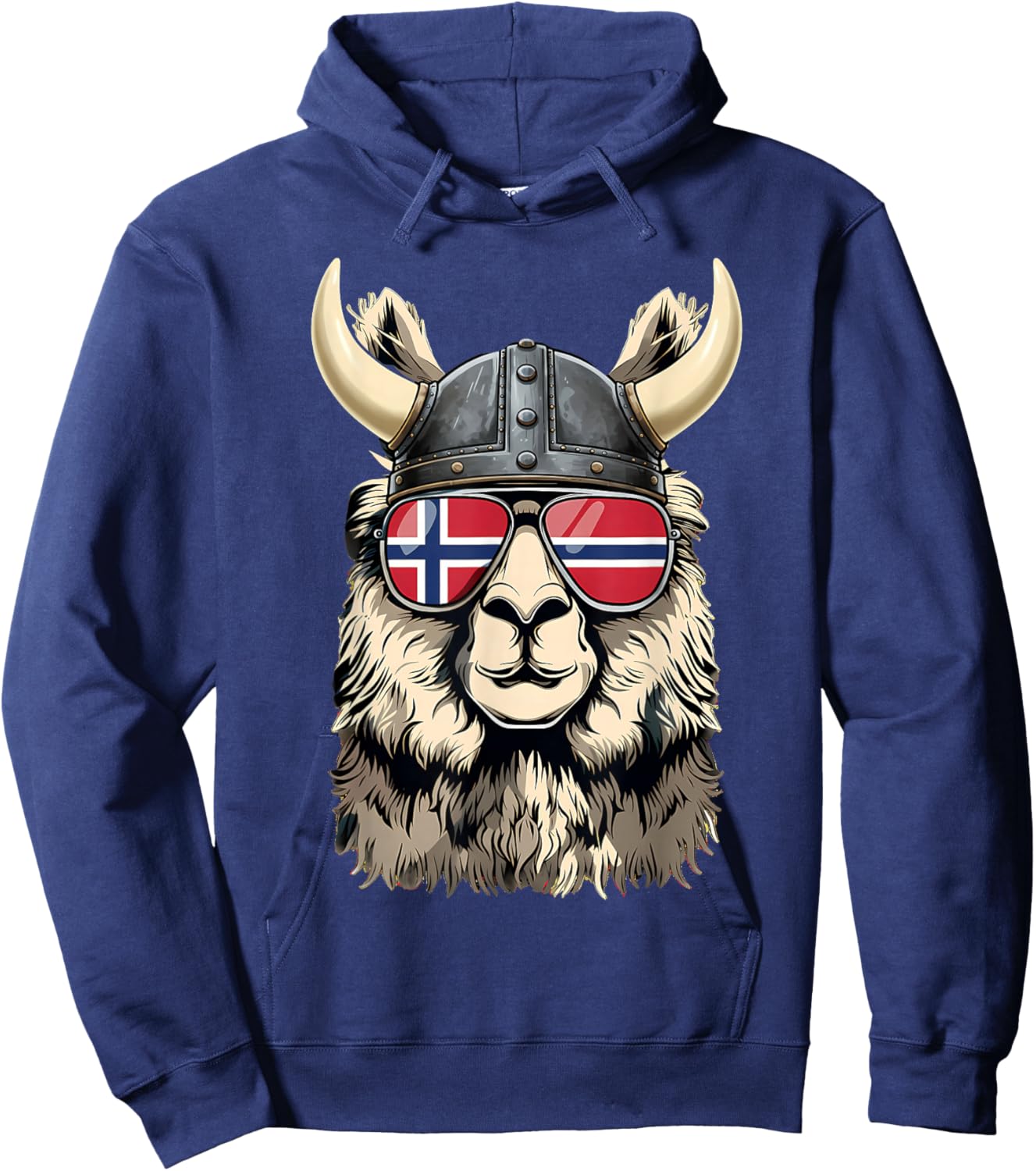 Norway Roots Llama Alapaca Norwegian Flag Norge Hoodie - Hoodie | Navy