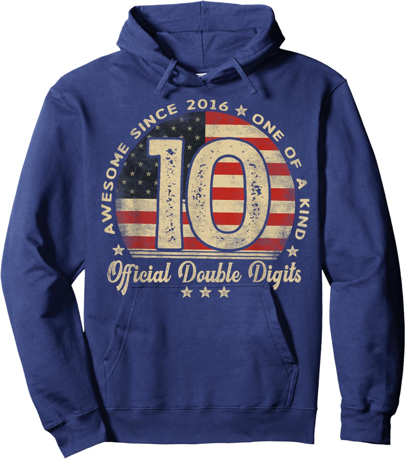 Awesome Since 2016 Official Double Digits 10th Birthday Hoodie - Hoodie | Navy