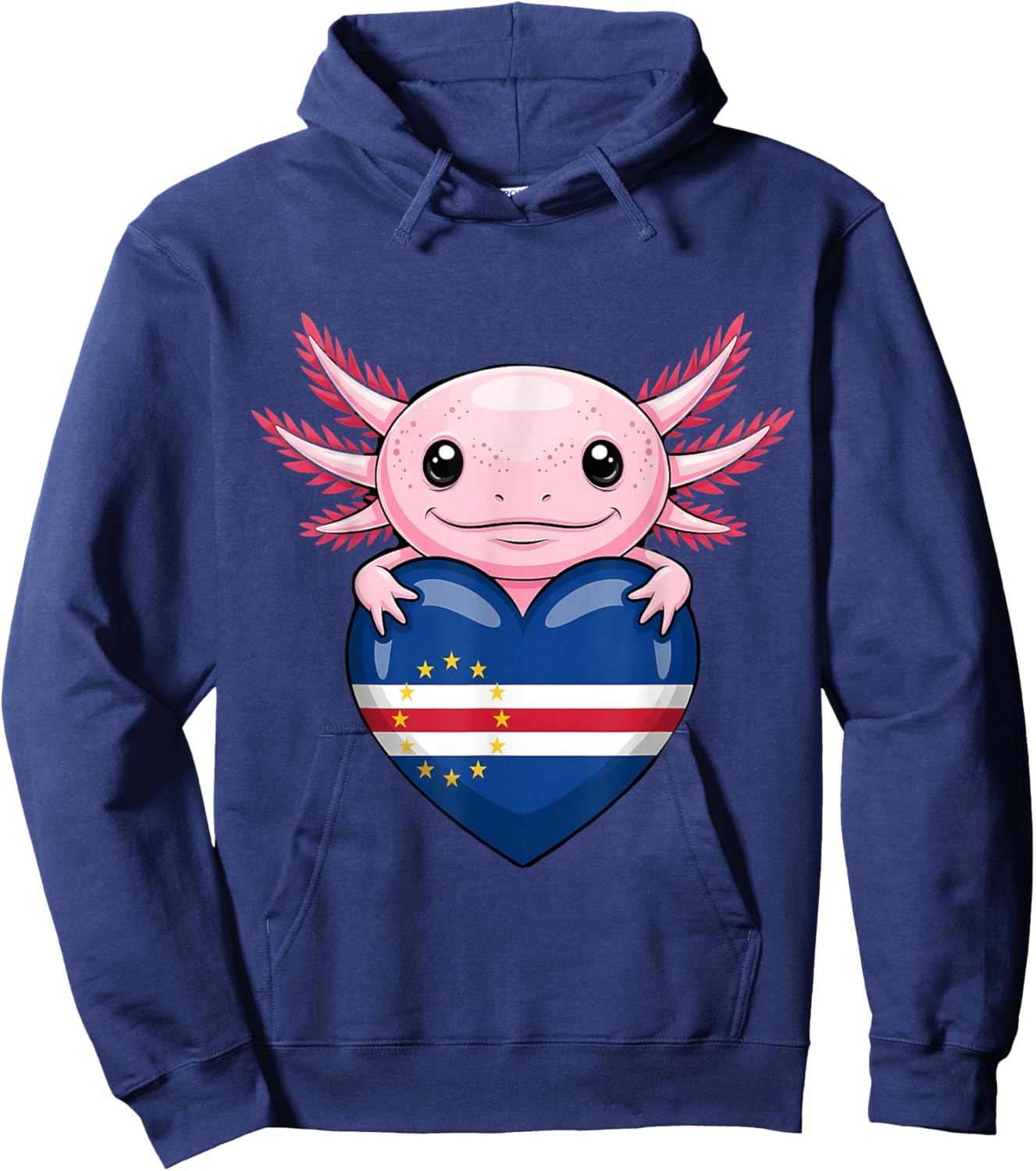 Cape Verde Roots Axolotl Cabo Verde Cape Verdean Flag Hoodie - Hoodie | Navy