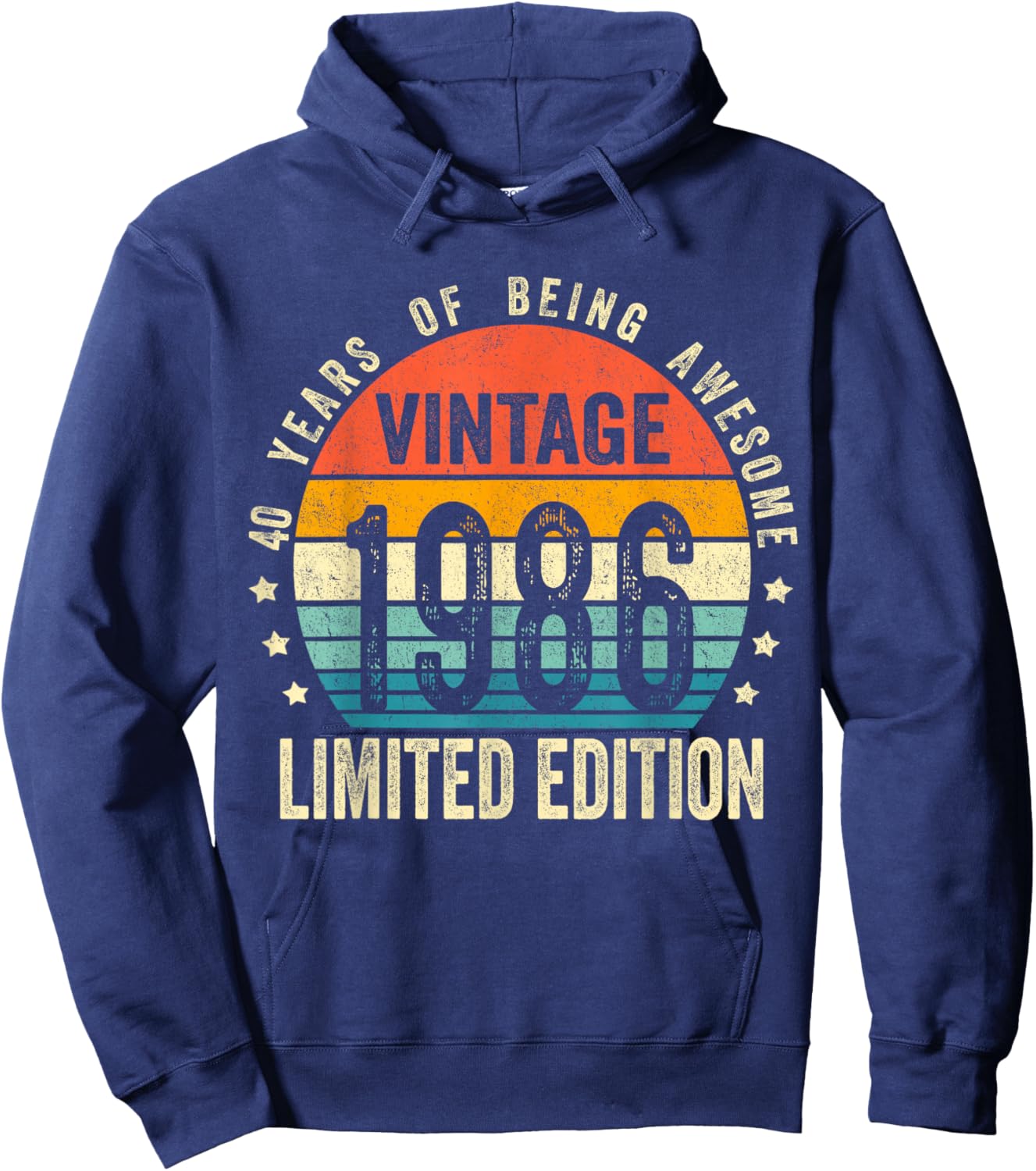 Vintage 1986 40th Birthday Gift Men Women 40 Years Old Hoodie - Hoodie | Navy