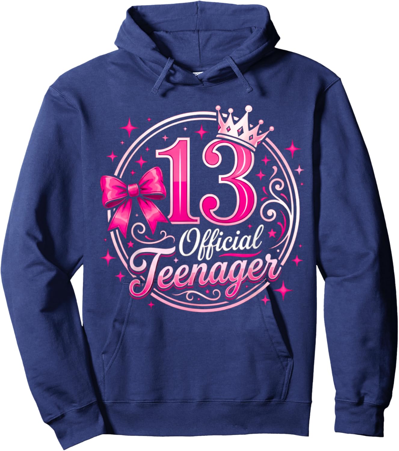 13th Birthday Girl 13 Years Old Official Teenager Birthday Hoodie - Hoodie | Navy
