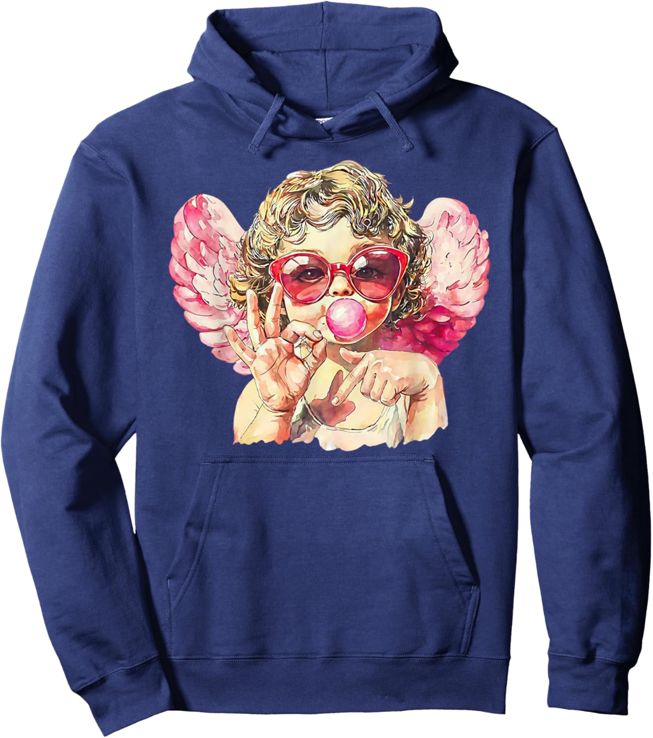 Cute Cupid 67 Trend Bubblegum Pink Valentine Art Hoodie - Hoodie | Navy