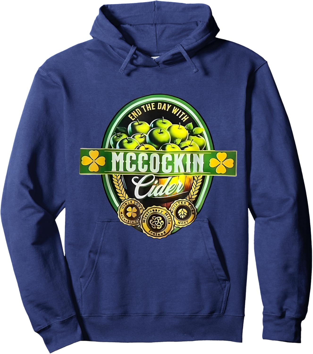 Vintage Maccockin Cider Funny St Patrick's Day Hoodie - Hoodie | Navy