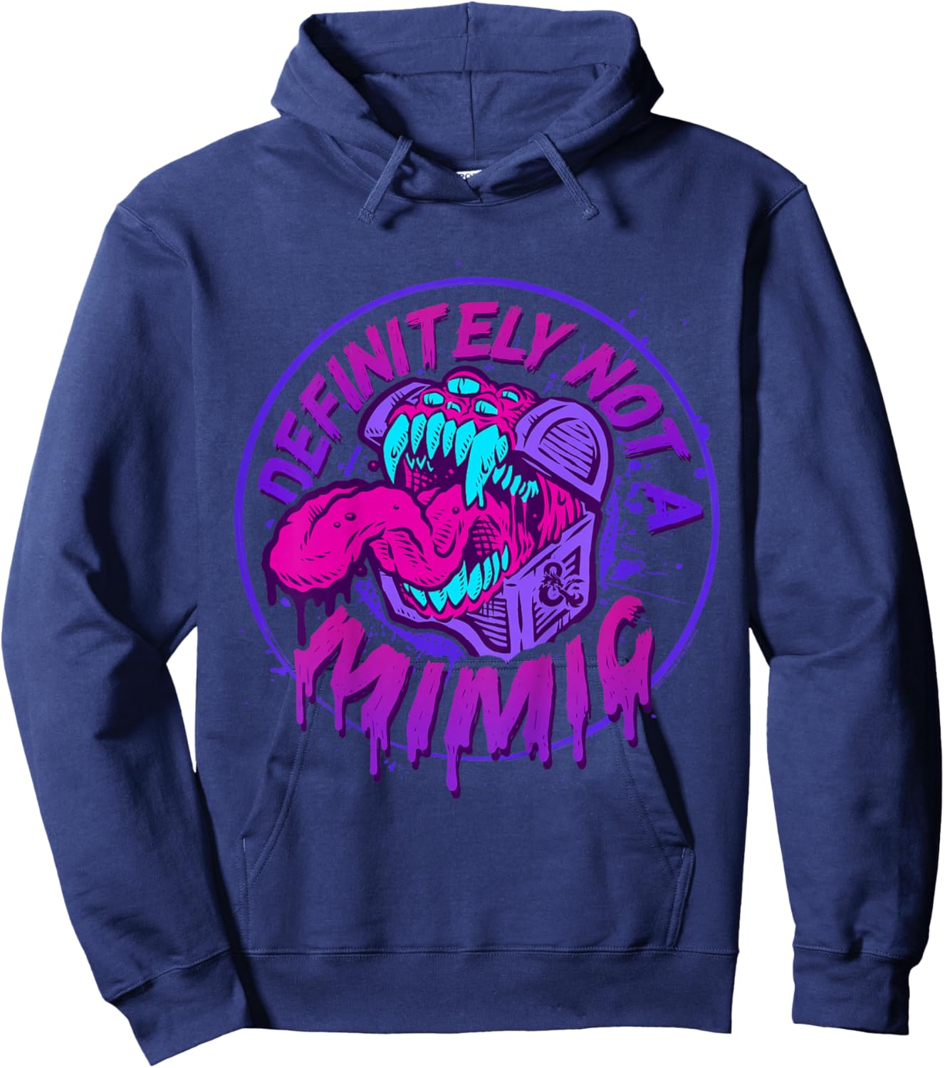 Dungeons & Dragons Definitely Not A Mimic Iconic Logo Hoodie - Hoodie | Navy