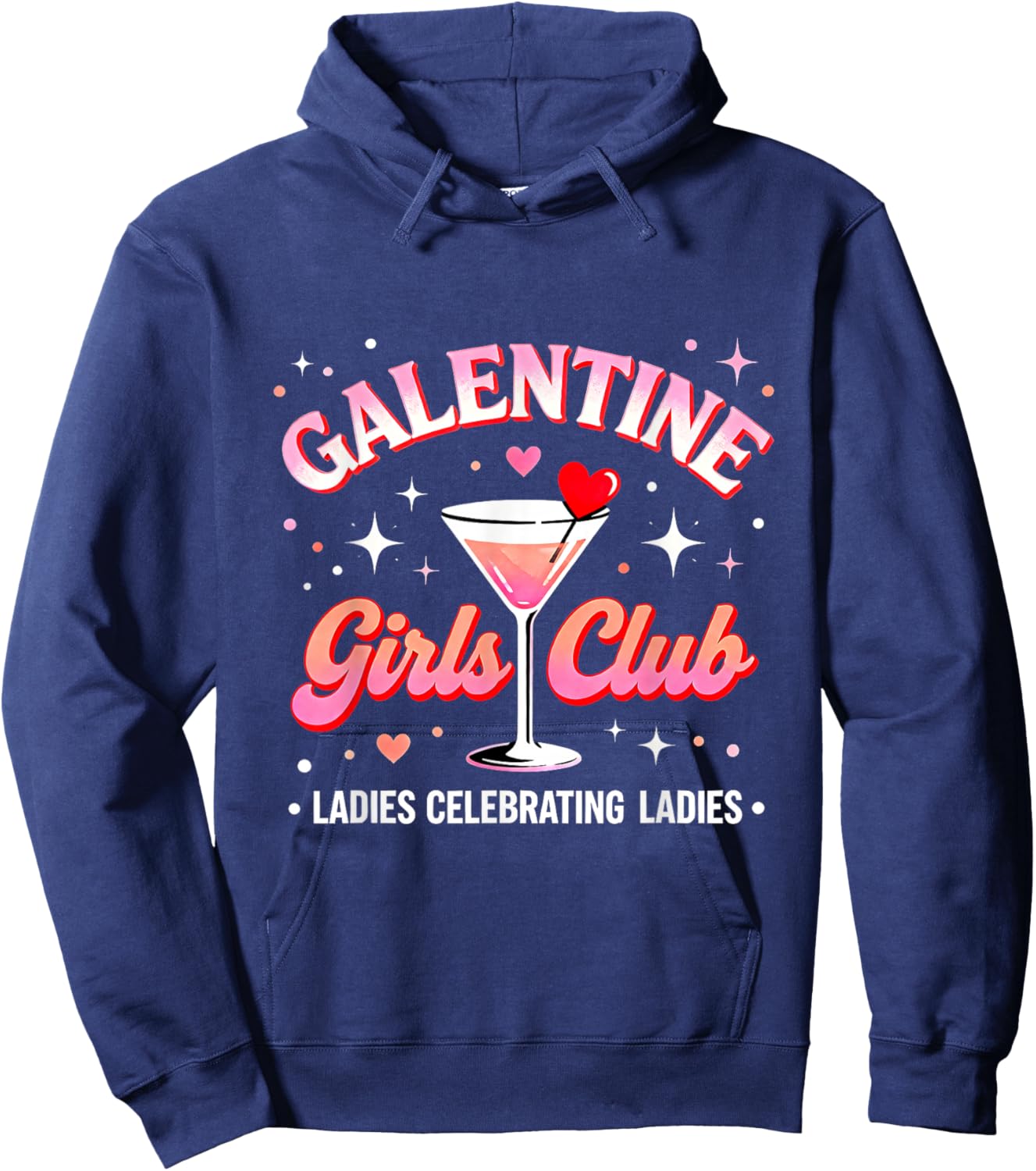 Galentine Girls Club Ladies Night Cocktail Design Hoodie - Hoodie | Navy