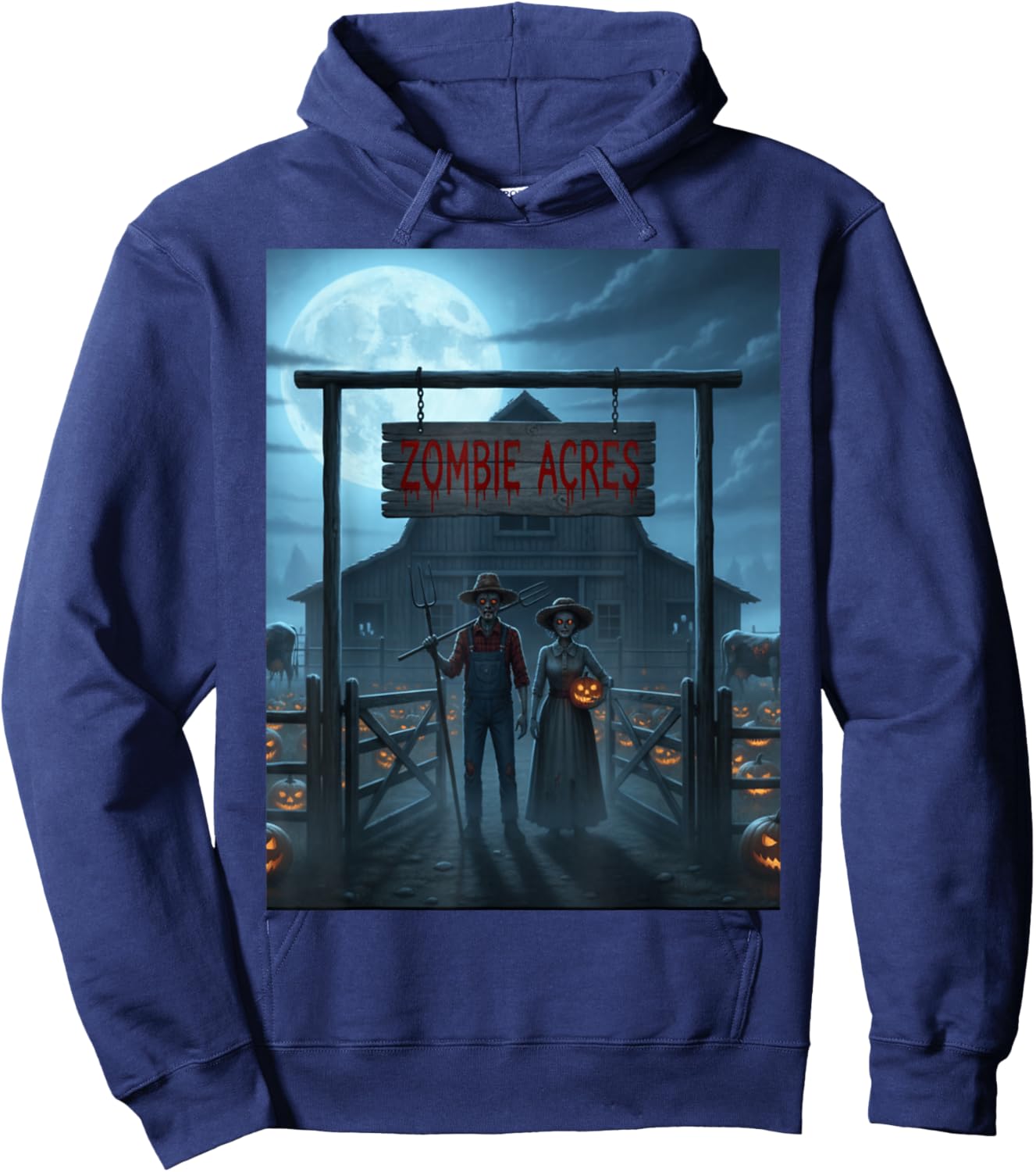 Farm of The Undead Harvest Horror Hoodie - Hoodie | Navy
