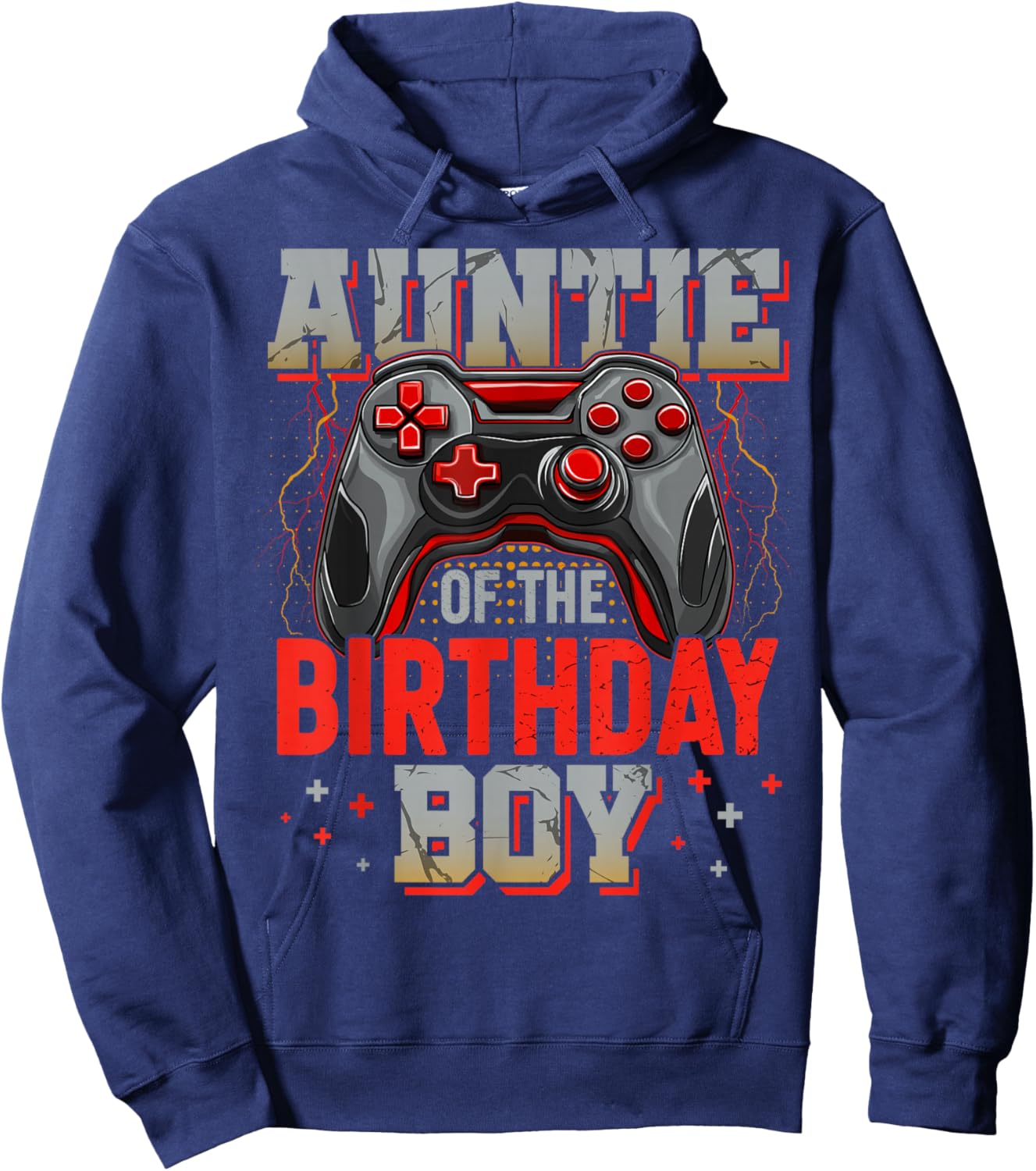 Auntie of The Birthday Boy Video Gamer Matching Birthday Hoodie - Hoodie | Navy
