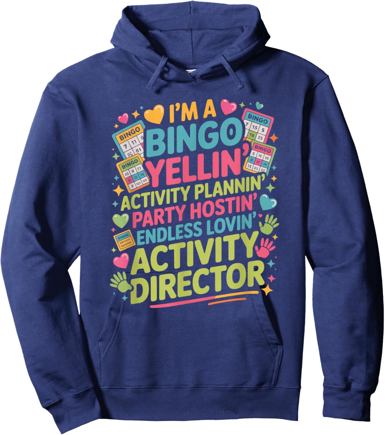 Activity Director Bingo Party Planning Squad Professional Hoodie - Hoodie | Navy
