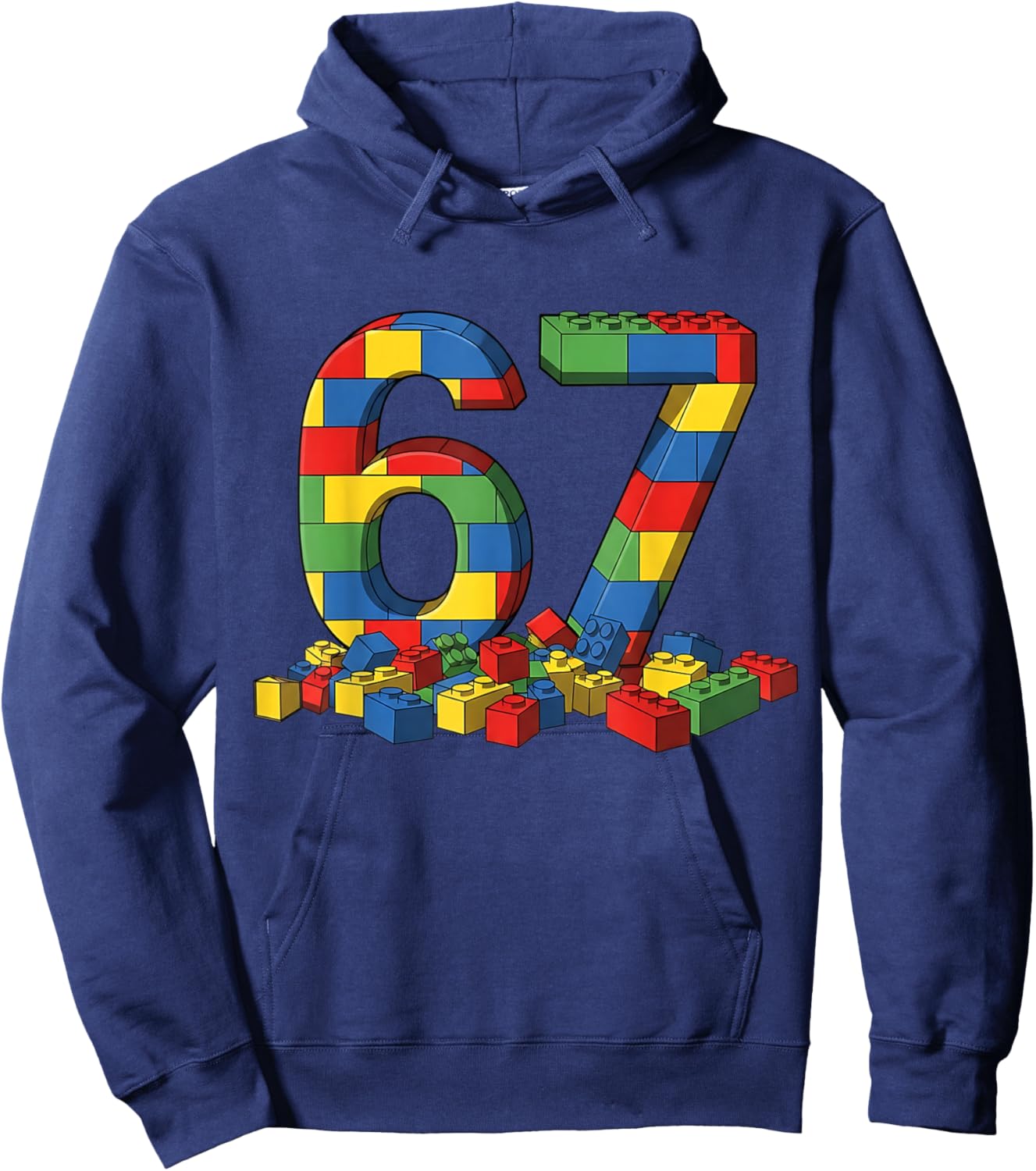 Number 67 Six Seven Meme Sixty-Seven Gen Alpha Birthday Hoodie - Hoodie | Navy