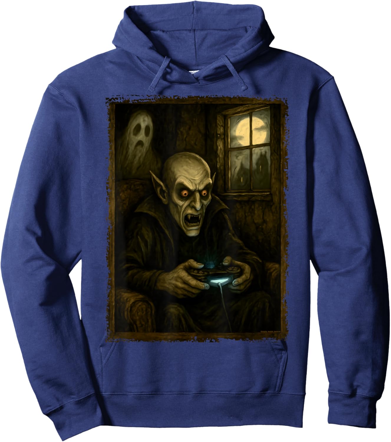 Scary Gaming Monster Style Halloween Gamer Hoodie - Hoodie | Navy