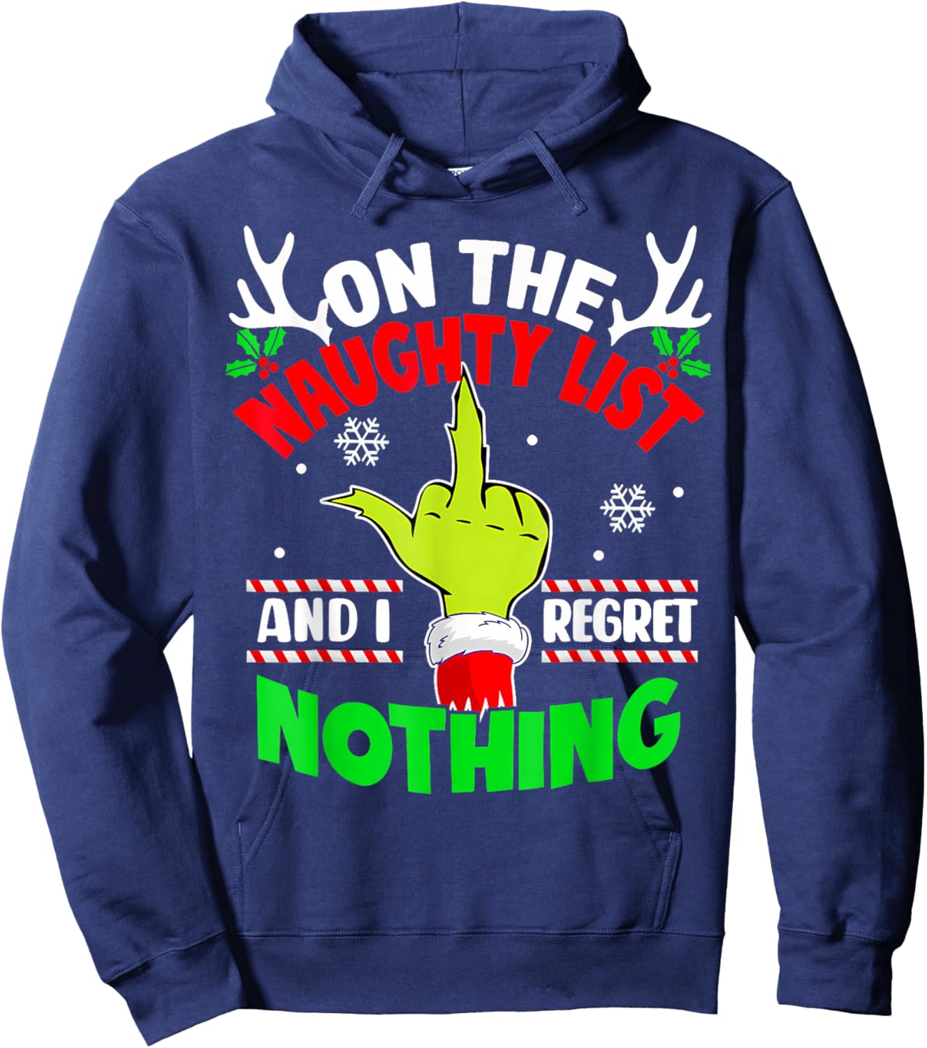 Nice Naughty List Funny Christmas Woman Kid Hoodie - Hoodie | Navy