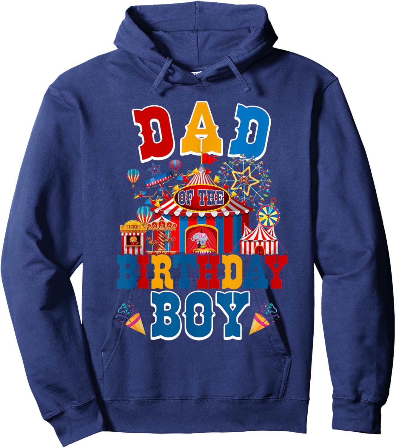 Dad of The Birthday for Boy Circus Carnival Theme Party Hoodie - Hoodie | Navy