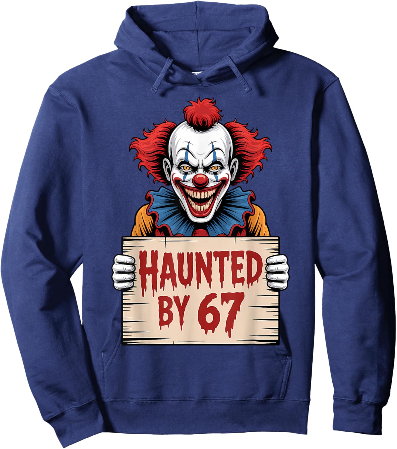 Spooky Haunted by 67 Meme Number Design Hoodie - Hoodie | Navy