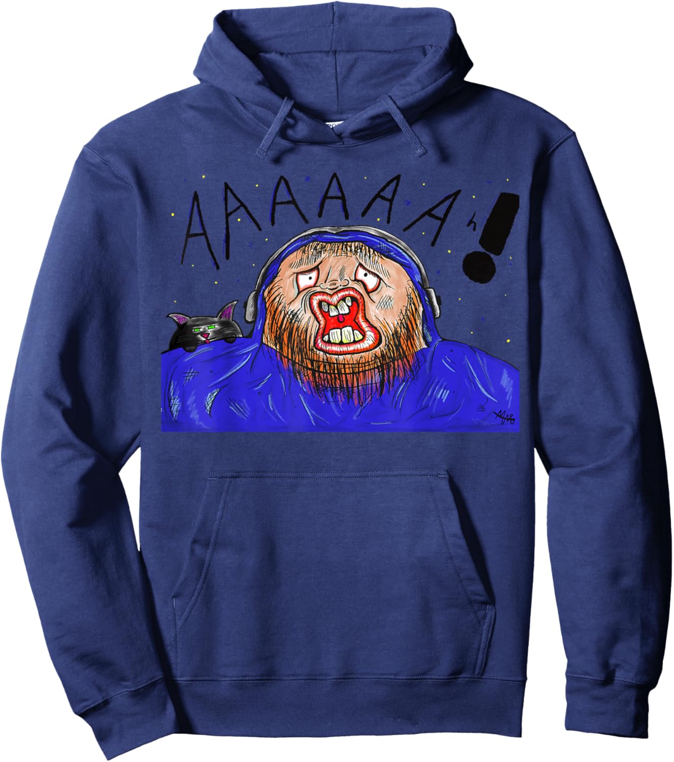 Gamer with and Kitty Hoodie - Hoodie | Navy